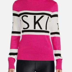 Ski Motif Ribbed Turtleneck Long Sleeve Sweater Like Perfect Moment NWT L & XL